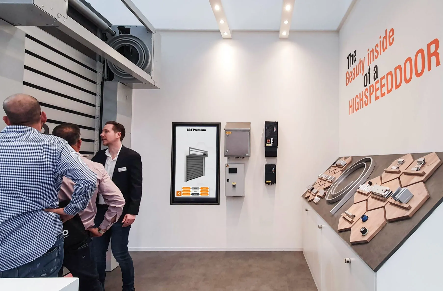 Touchscreen im Einsatz auf der Messe